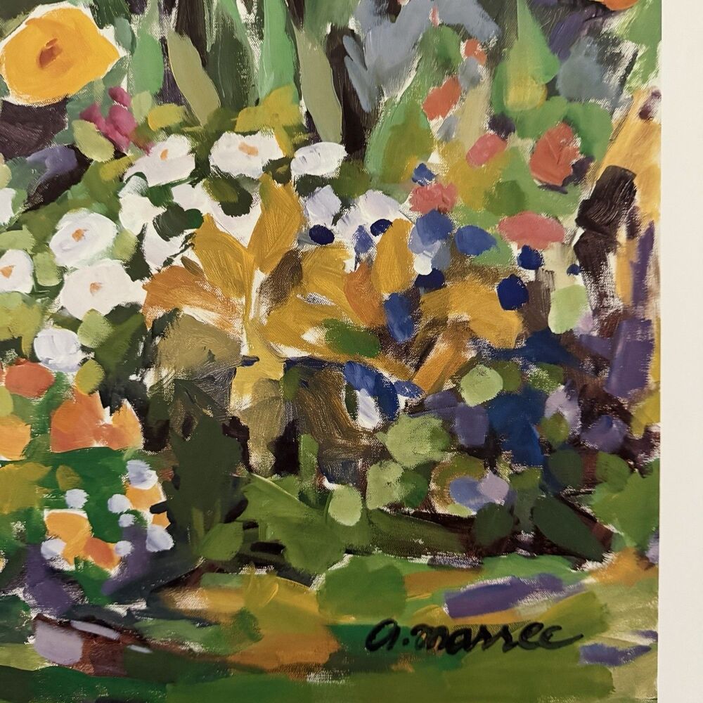 Anne Marrec Le Jardinet Art Poster Print Offset Lithograph Canada Floral 25x17.5 - Picture 7 of 9